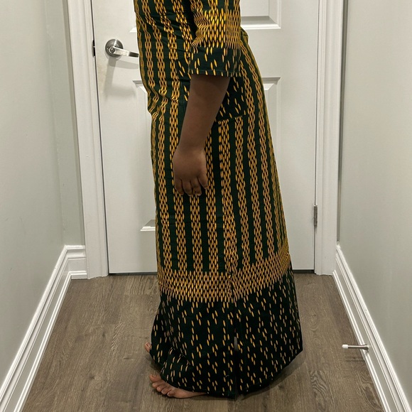 Green and Yellow Ankara Maxi Dress - Picture 6 of 12